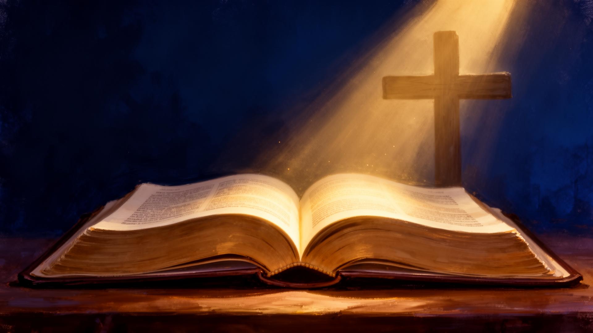 Open Bible with light